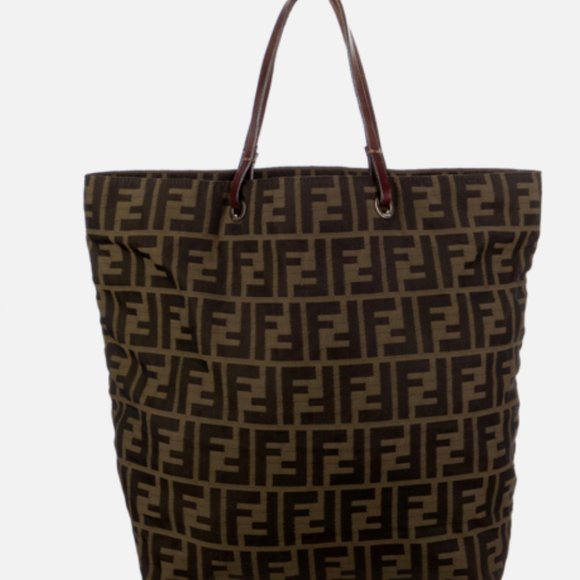 Fendi Brown Zucca FF Nylon Roll Tote - Picture 3 of 5